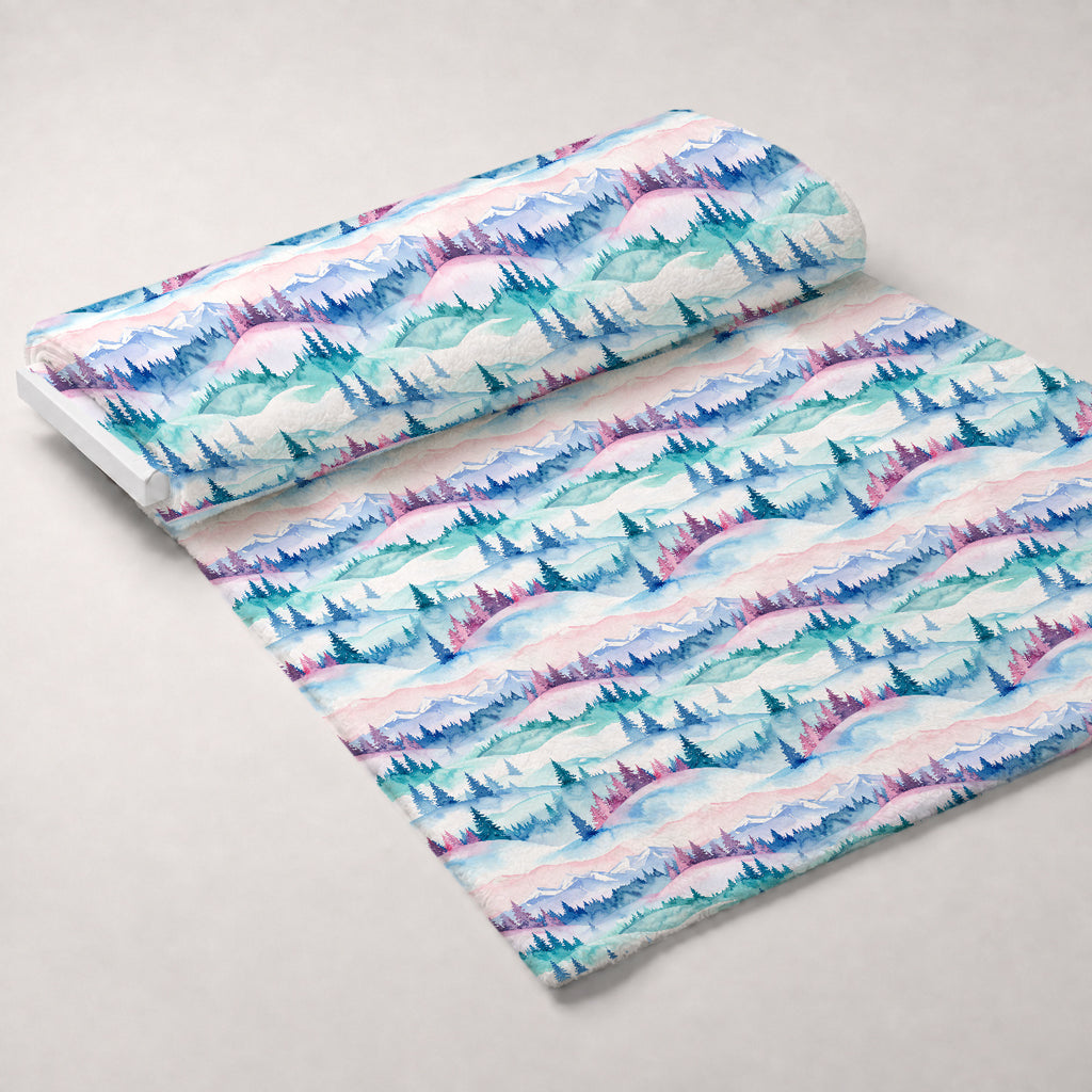 Blush Alpine Reverie Pattern 7 Minky Fabric — plush minky unrolled bolt preview (mv-minky-v1:bolt)