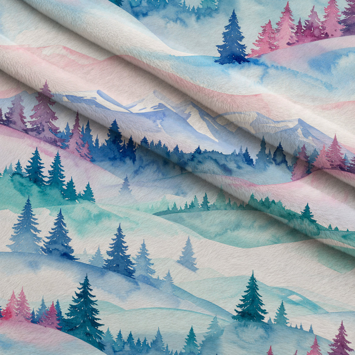 Blush Alpine Reverie Pattern 7 Minky Fabric — plush minky folded close-up preview (mv-minky-v1:lying)