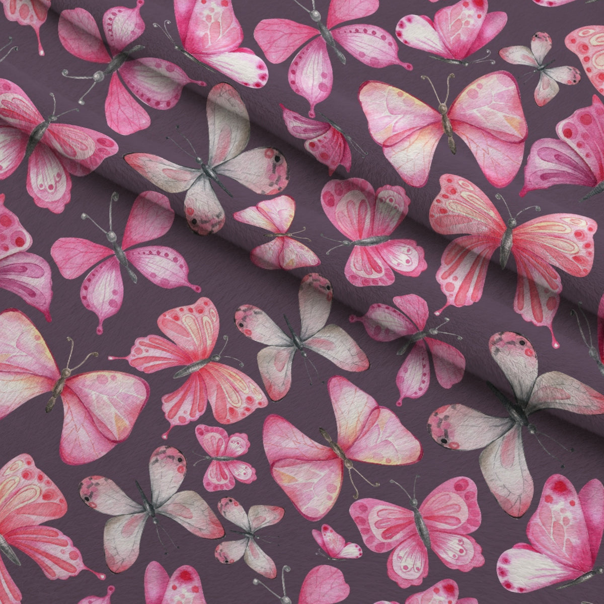 Blush Flutter Pattern 2 Minky Fabric — plush minky folded close-up preview (mv-minky-v1:lying)