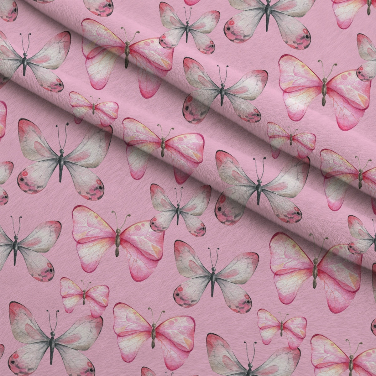 Blush Flutter Pattern 3 Minky Fabric — plush minky folded close-up preview (mv-minky-v1:lying)