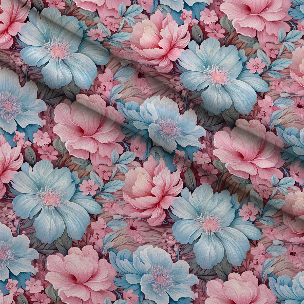 Blushwood Blossom Pattern 9 Minky Fabric — plush minky folded close-up preview (mv-minky-v1:lying)