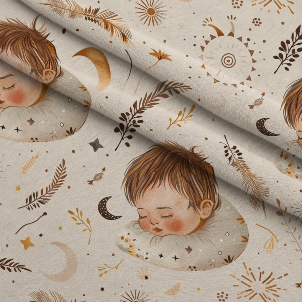 Boho Baby Dreams Pattern 25 Minky Fabric — plush minky folded close-up preview (mv-minky-v1:lying)