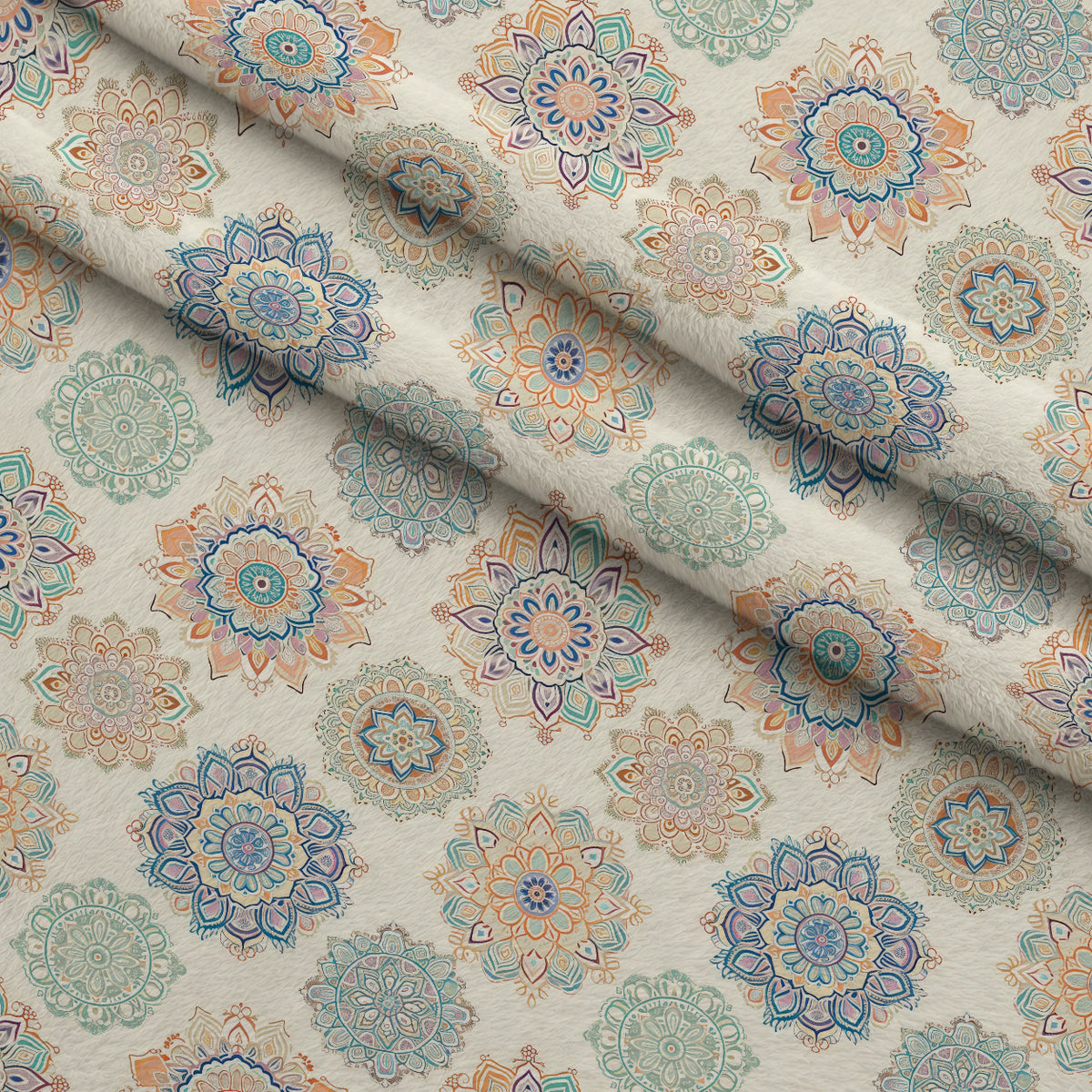 Boho Medallions Pattern 1 Minky Fabric — plush minky folded close-up preview (mv-minky-v1:lying)