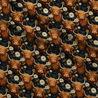 Bovine Blooms Pattern 1 Minky Fabric — plush minky folded close-up preview (mv-minky-v1:lying)