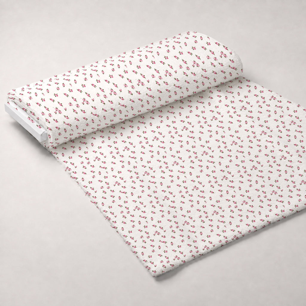 Bows and Blooms Pattern 3 Minky Fabric — plush minky unrolled bolt preview (mv-minky-v1:bolt)