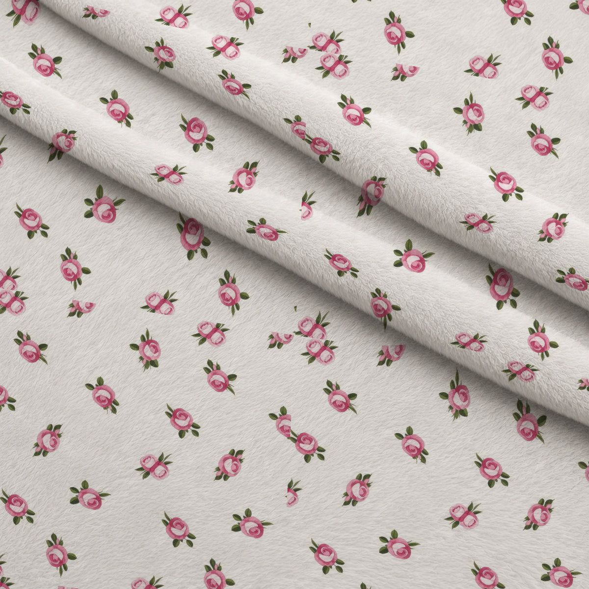 Bows and Blooms Pattern 3 Minky Fabric — plush minky folded close-up preview (mv-minky-v1:lying)