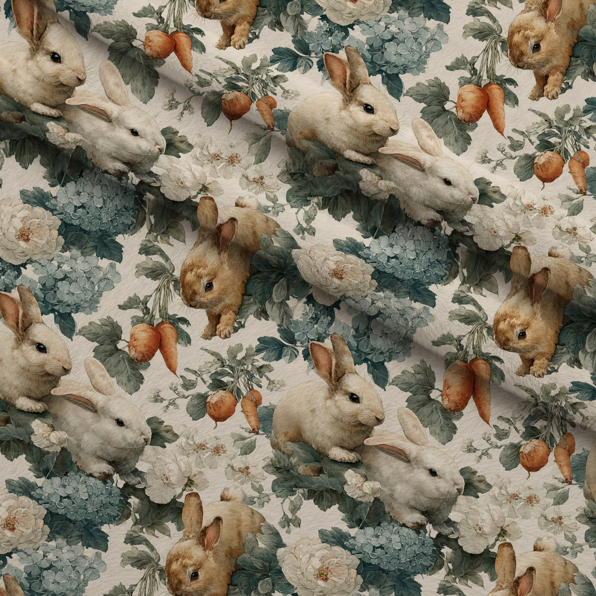 Bunny Blooms Pattern 12 Minky Fabric — plush minky folded close-up preview (mv-minky-v1:lying)