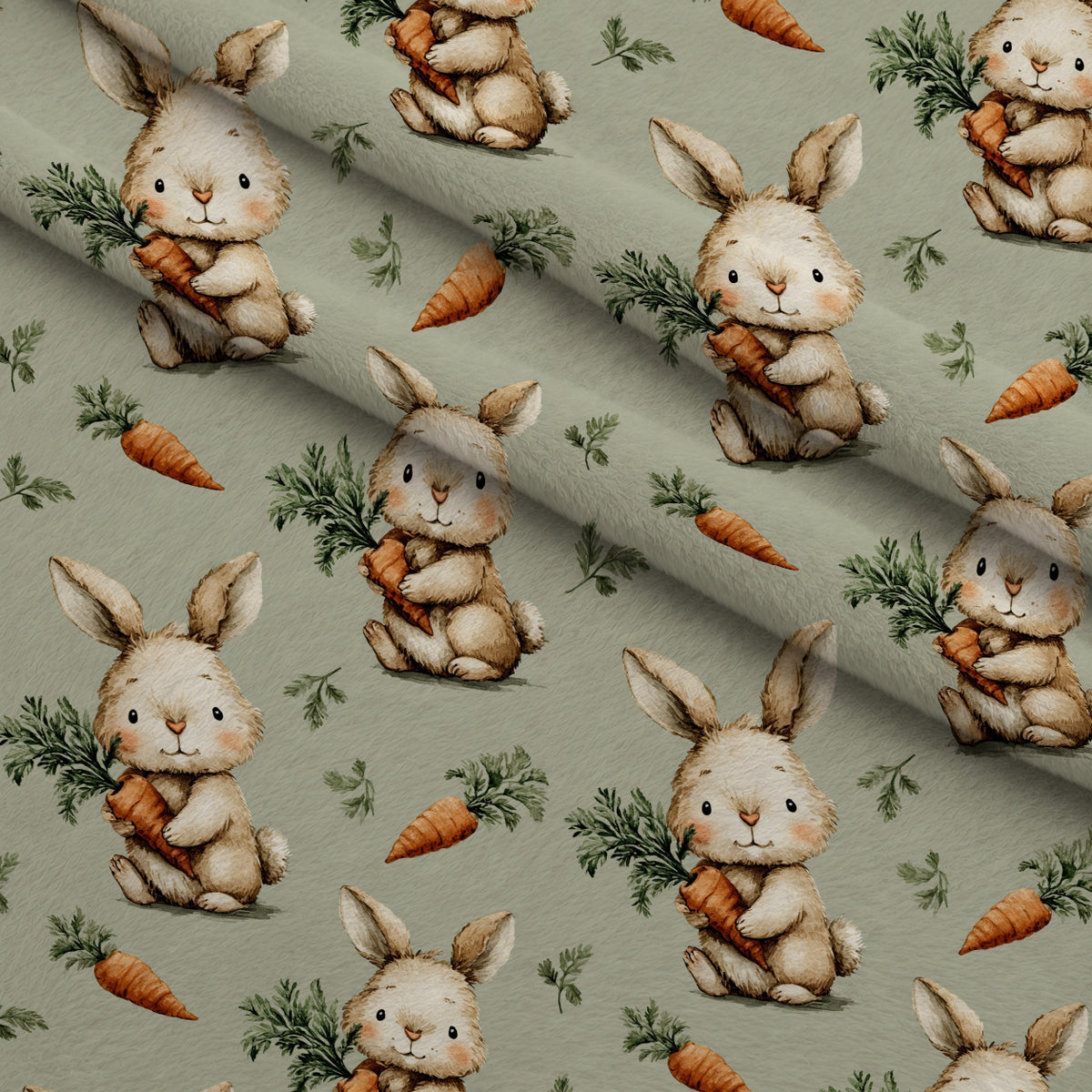 Bunny Blooms Pattern 13 Minky Fabric — plush minky folded close-up preview (mv-minky-v1:lying)
