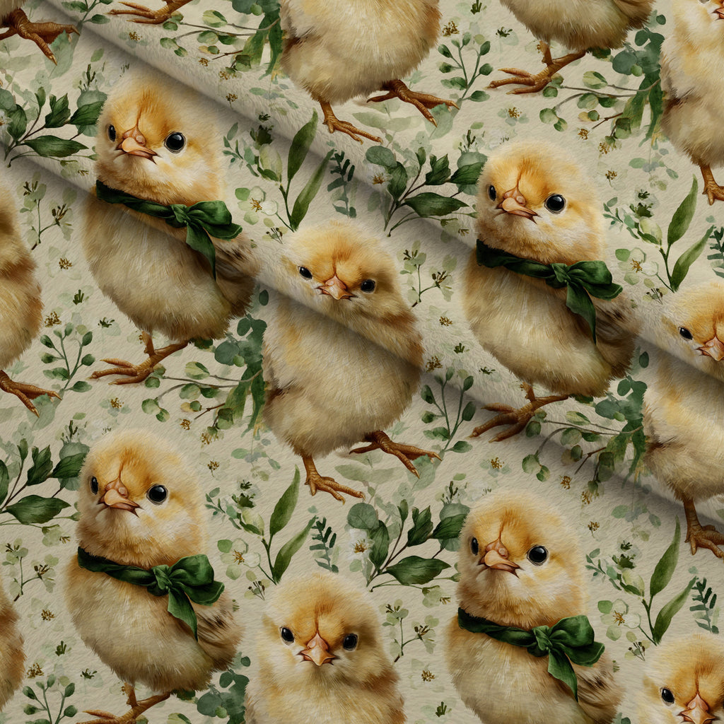 Bunny Blooms Pattern 14 Minky Fabric — plush minky folded close-up preview (mv-minky-v1:lying)