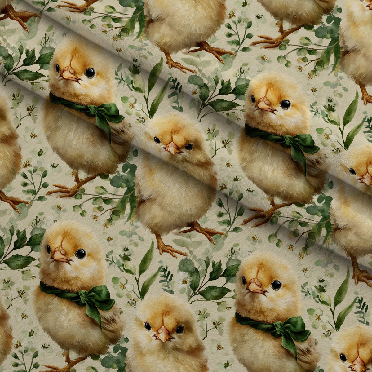 Bunny Blooms Pattern 14 Minky Fabric — plush minky folded close-up preview (mv-minky-v1:lying)