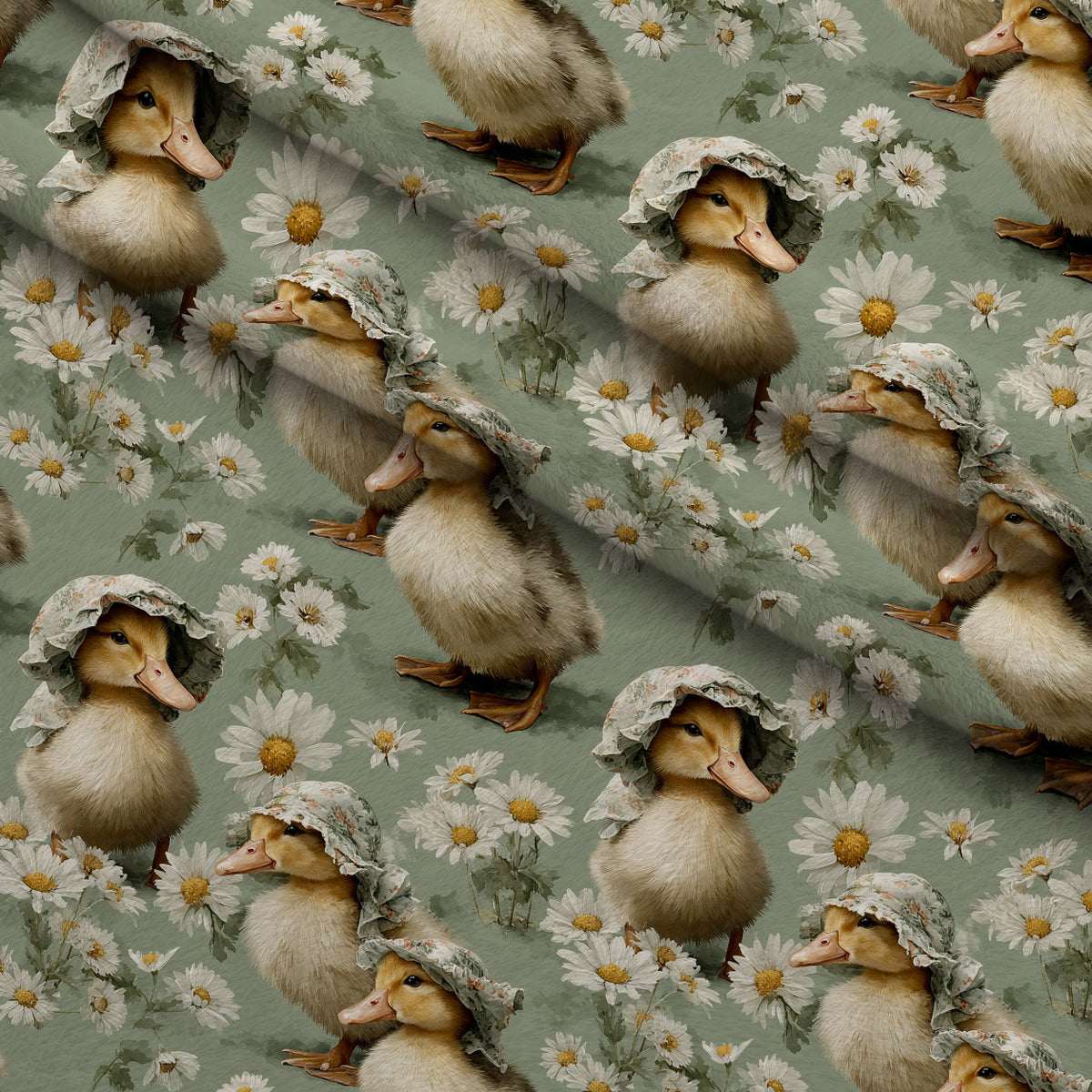 Bunny Blooms Pattern 15 Minky Fabric — plush minky folded close-up preview (mv-minky-v1:lying)