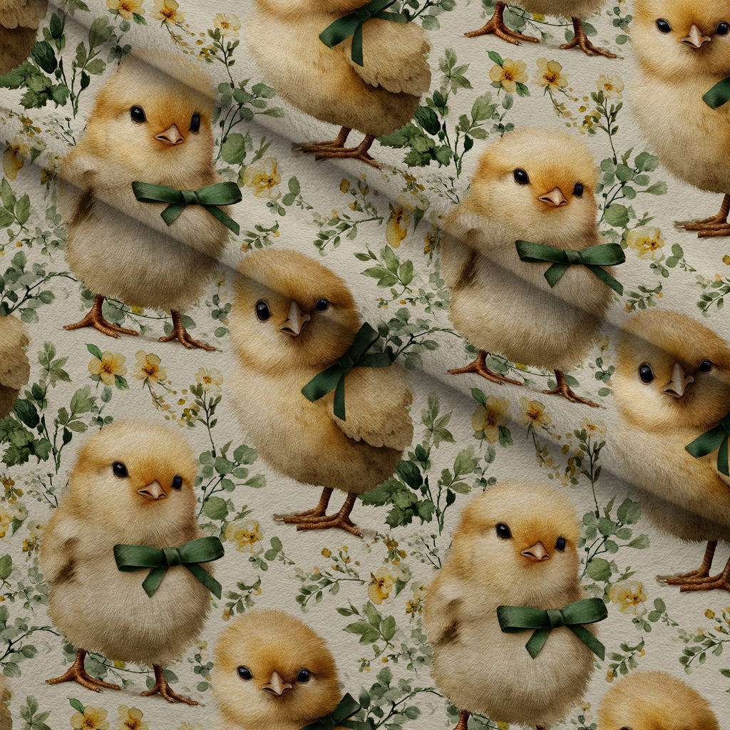 Bunny Blooms Pattern 2 Minky Fabric — plush minky folded close-up preview (mv-minky-v1:lying)