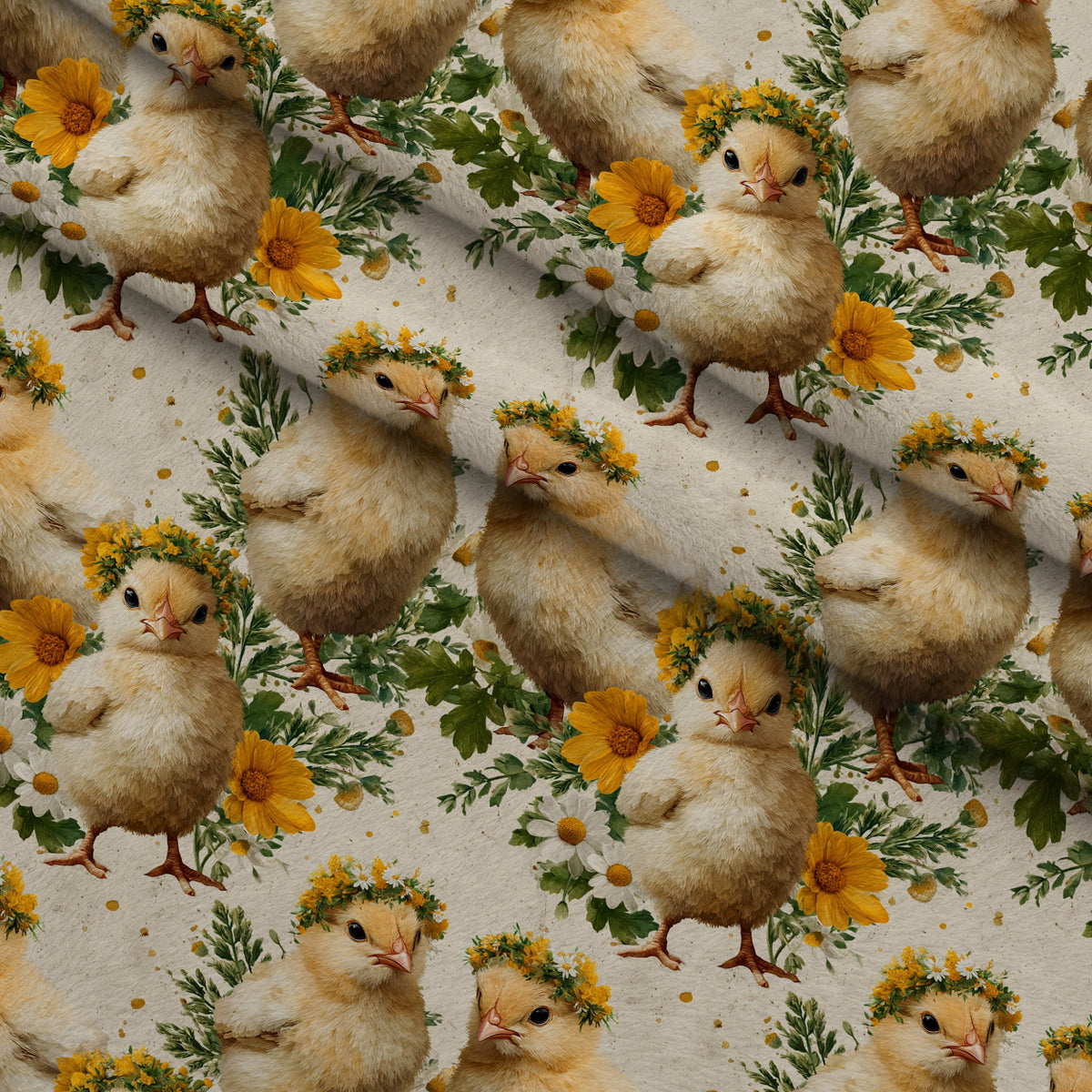 Bunny Blooms Pattern 23 Minky Fabric — plush minky folded close-up preview (mv-minky-v1:lying)