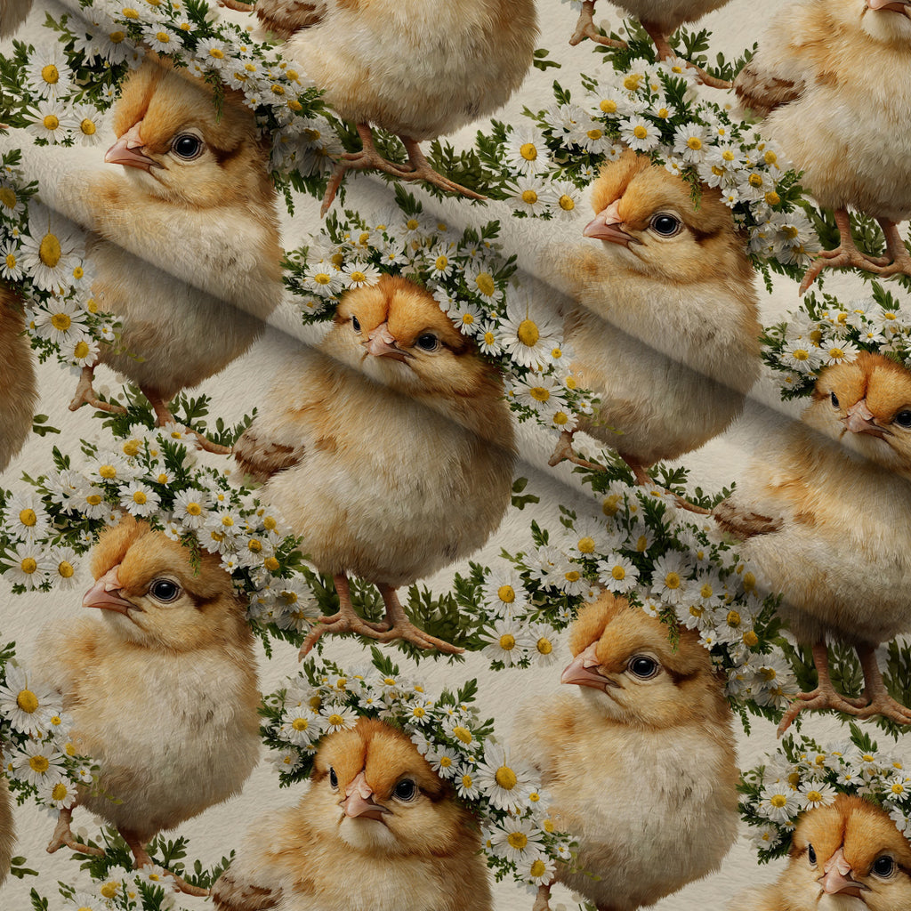 Bunny Blooms Pattern 24 Minky Fabric — plush minky folded close-up preview (mv-minky-v1:lying)