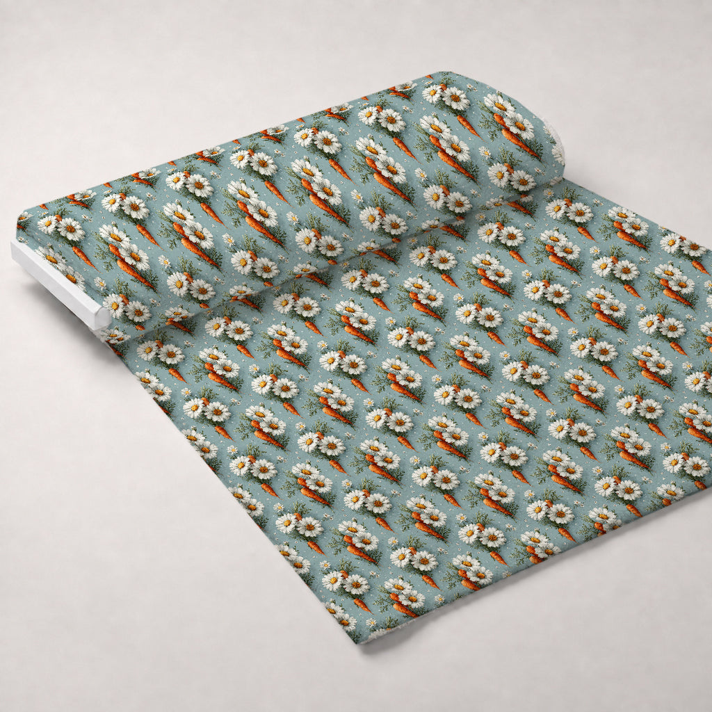 Bunny Blooms Pattern 27 Minky Fabric — plush minky unrolled bolt preview (mv-minky-v1:bolt)