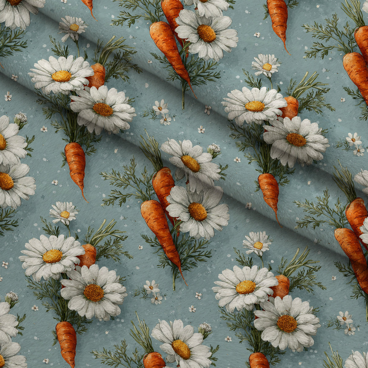 Bunny Blooms Pattern 27 Minky Fabric — plush minky folded close-up preview (mv-minky-v1:lying)