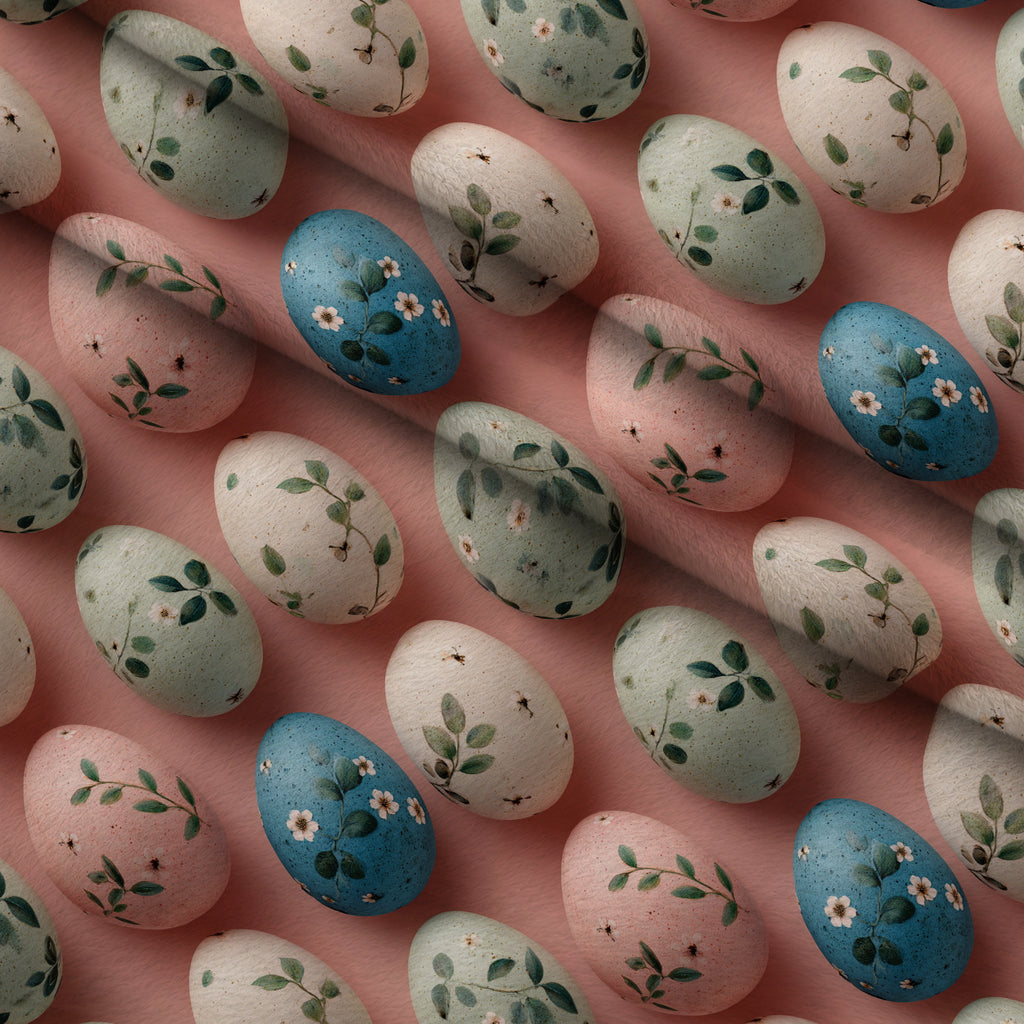 Bunny Blooms Pattern 31 Minky Fabric — plush minky folded close-up preview (mv-minky-v1:lying)