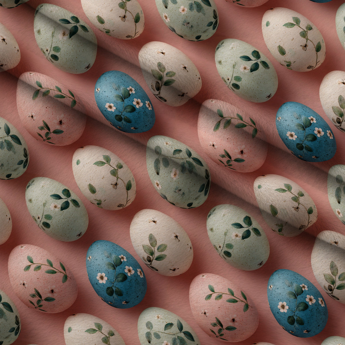 Bunny Blooms Pattern 31 Minky Fabric — plush minky folded close-up preview (mv-minky-v1:lying)