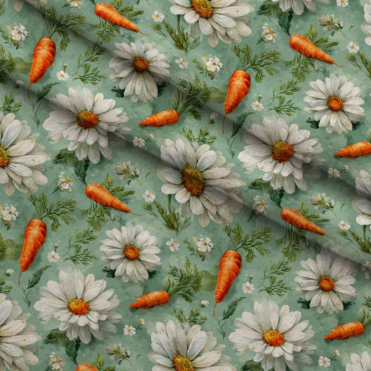 Bunny Blooms Pattern 32 Minky Fabric — plush minky folded close-up preview (mv-minky-v1:lying)