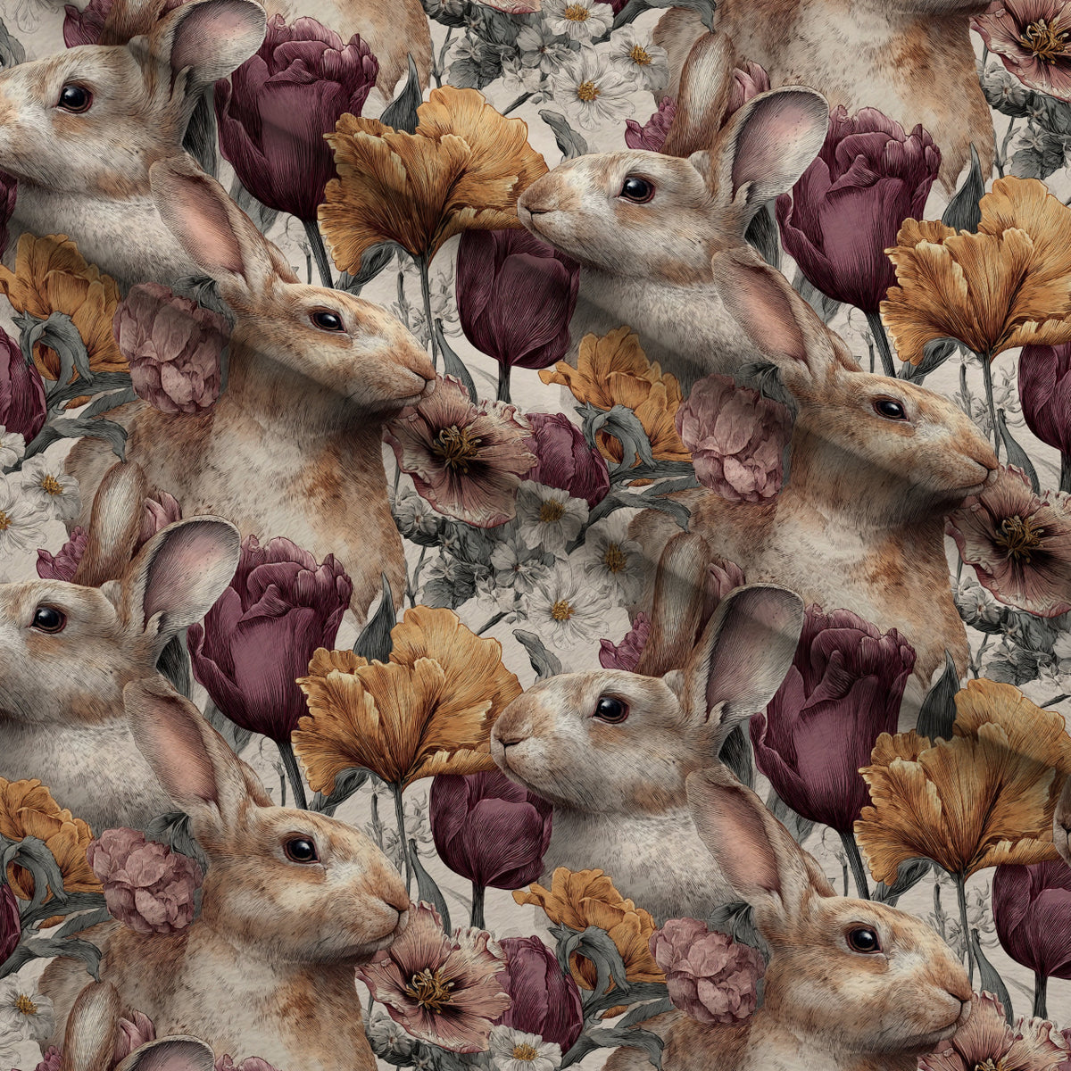 Bunny Blooms Pattern 34 Minky Fabric — plush minky folded close-up preview (mv-minky-v1:lying)