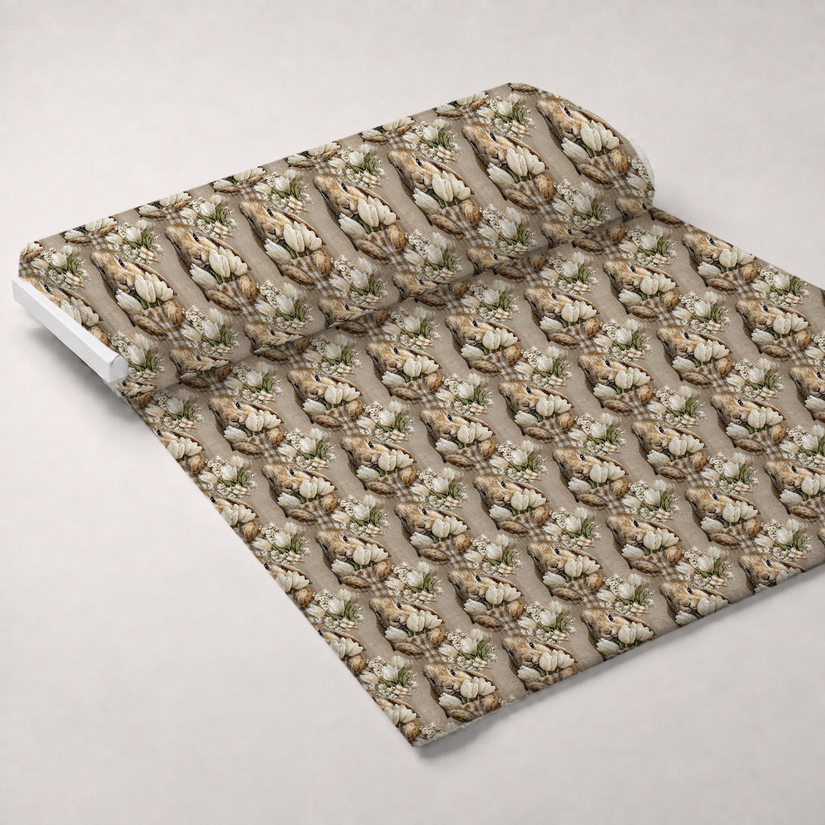 Bunny Blooms Pattern 35 Minky Fabric — plush minky unrolled bolt preview (mv-minky-v1:bolt)