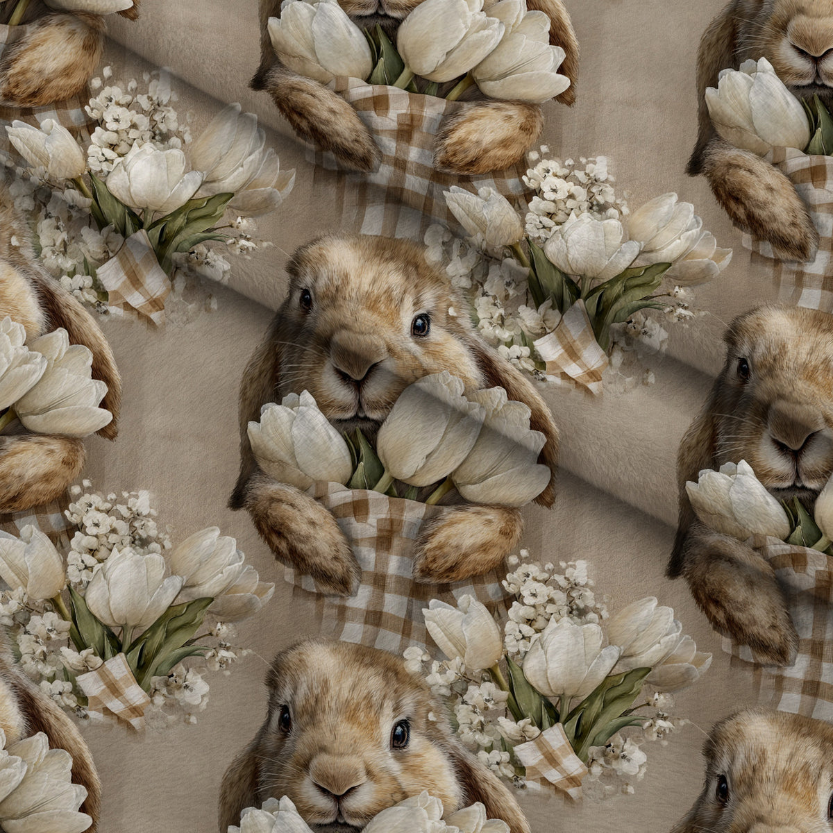 Bunny Blooms Pattern 35 Minky Fabric — plush minky folded close-up preview (mv-minky-v1:lying)
