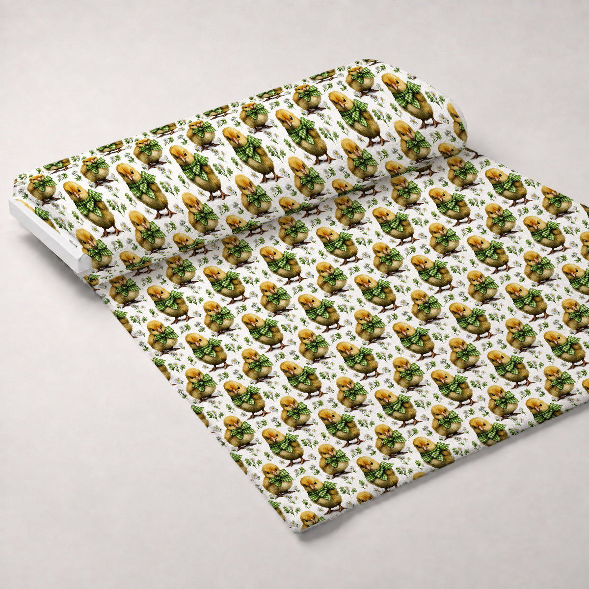 Bunny Blooms Pattern 38 Minky Fabric — plush minky unrolled bolt preview (mv-minky-v1:bolt)