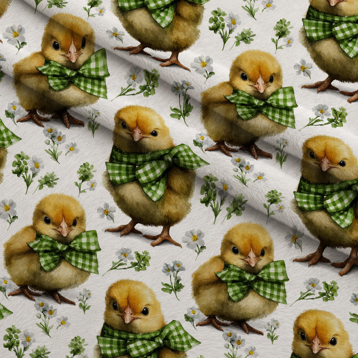 Bunny Blooms Pattern 38 Minky Fabric — plush minky folded close-up preview (mv-minky-v1:lying)