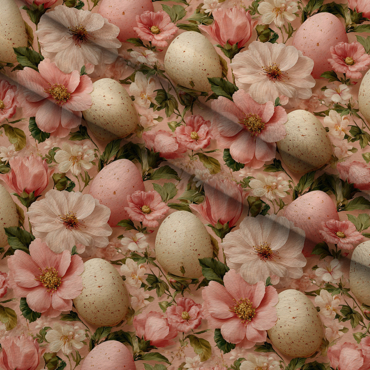 Bunny Blooms Pattern 41 Minky Fabric — plush minky folded close-up preview (mv-minky-v1:lying)