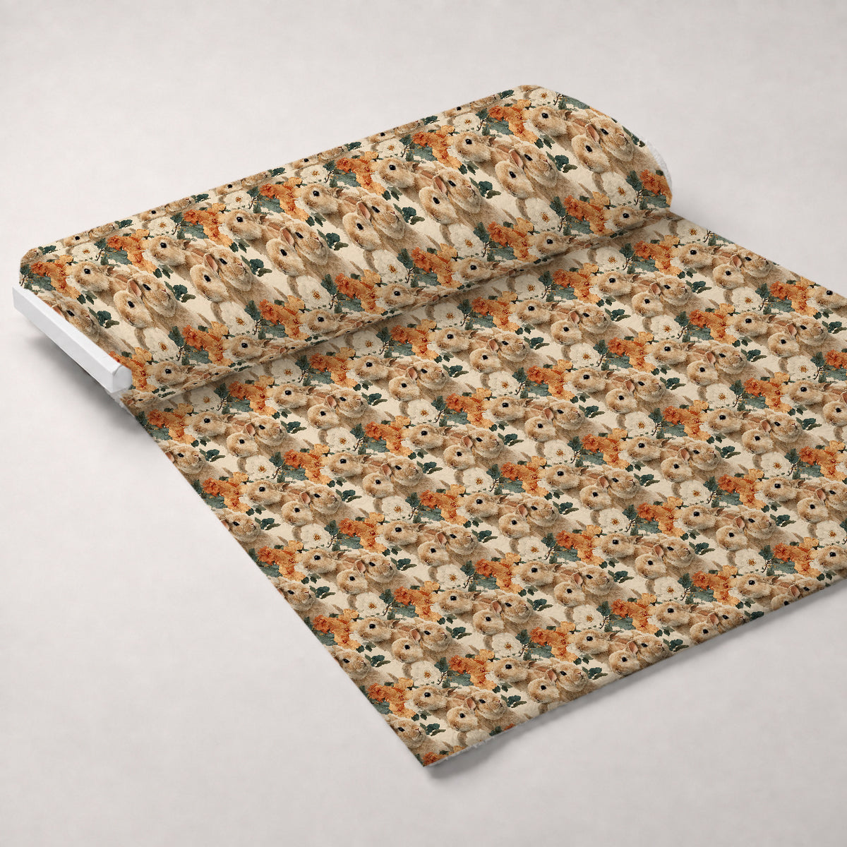 Bunny Blooms Pattern 42 Minky Fabric — plush minky unrolled bolt preview (mv-minky-v1:bolt)