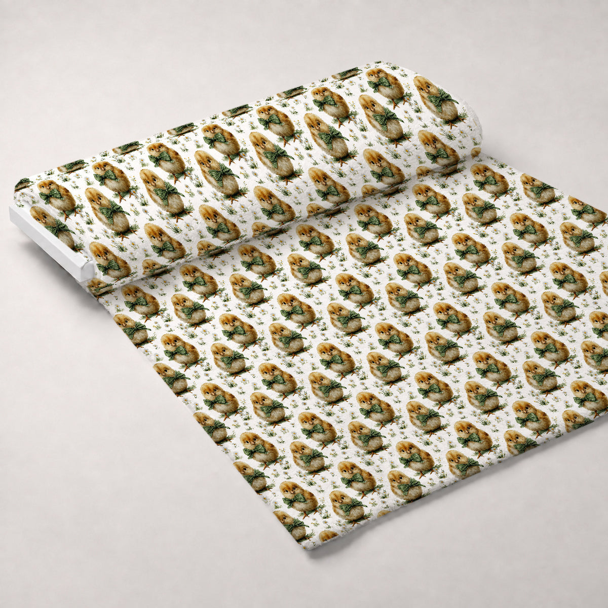 Bunny Blooms Pattern 45 Minky Fabric — plush minky unrolled bolt preview (mv-minky-v1:bolt)