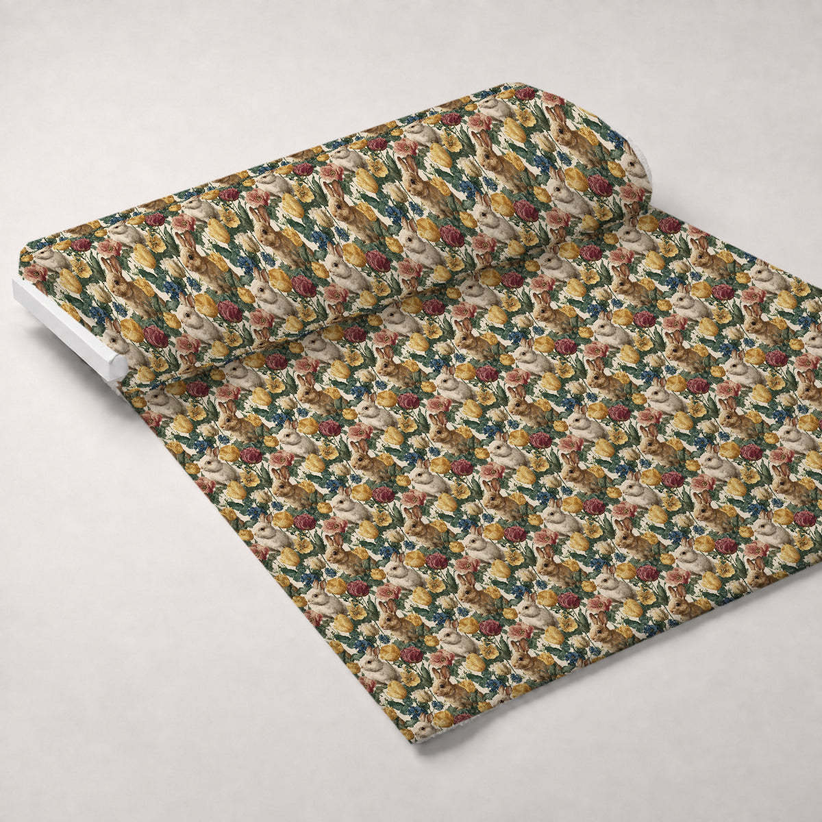 Bunny Blooms Pattern 47 Minky Fabric — plush minky unrolled bolt preview (mv-minky-v1:bolt)