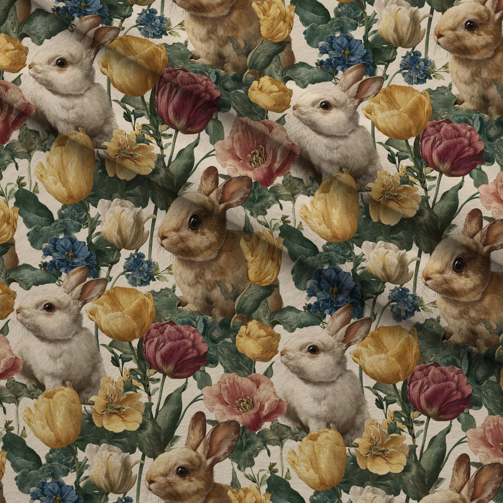 Bunny Blooms Pattern 47 Minky Fabric — plush minky folded close-up preview (mv-minky-v1:lying)