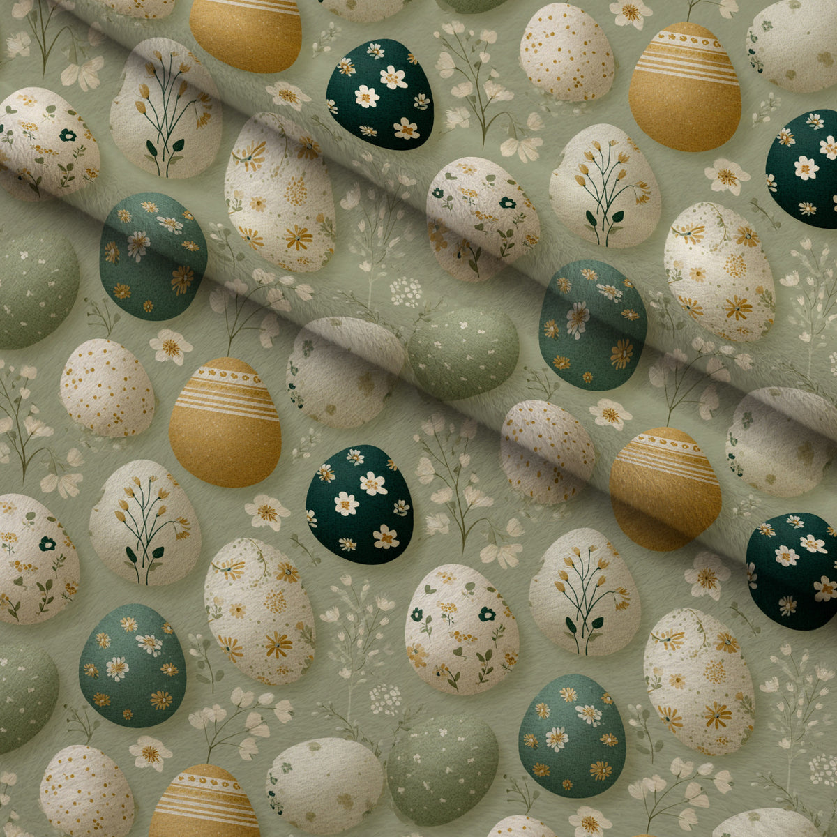 Bunny Blooms Pattern 6 Minky Fabric — plush minky folded close-up preview (mv-minky-v1:lying)