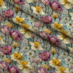 Bunny Blooms Pattern 7 Minky Fabric — plush minky folded close-up preview (mv-minky-v1:lying)