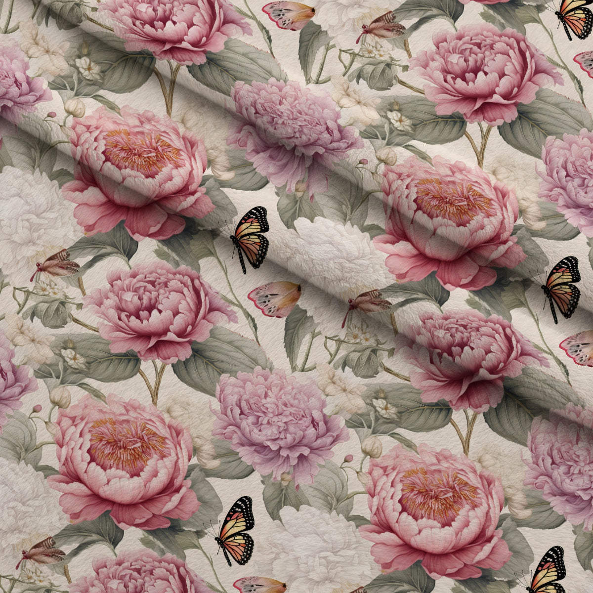 Butterfly Dance Pattern 10 Minky Fabric — plush minky folded close-up preview (mv-minky-v1:lying)