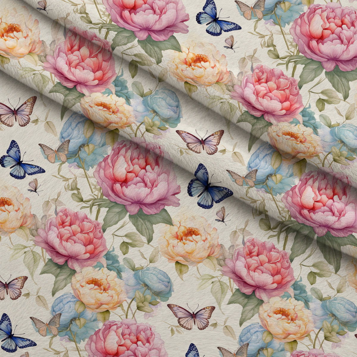 Butterfly Dance Pattern 11 Minky Fabric — plush minky folded close-up preview (mv-minky-v1:lying)