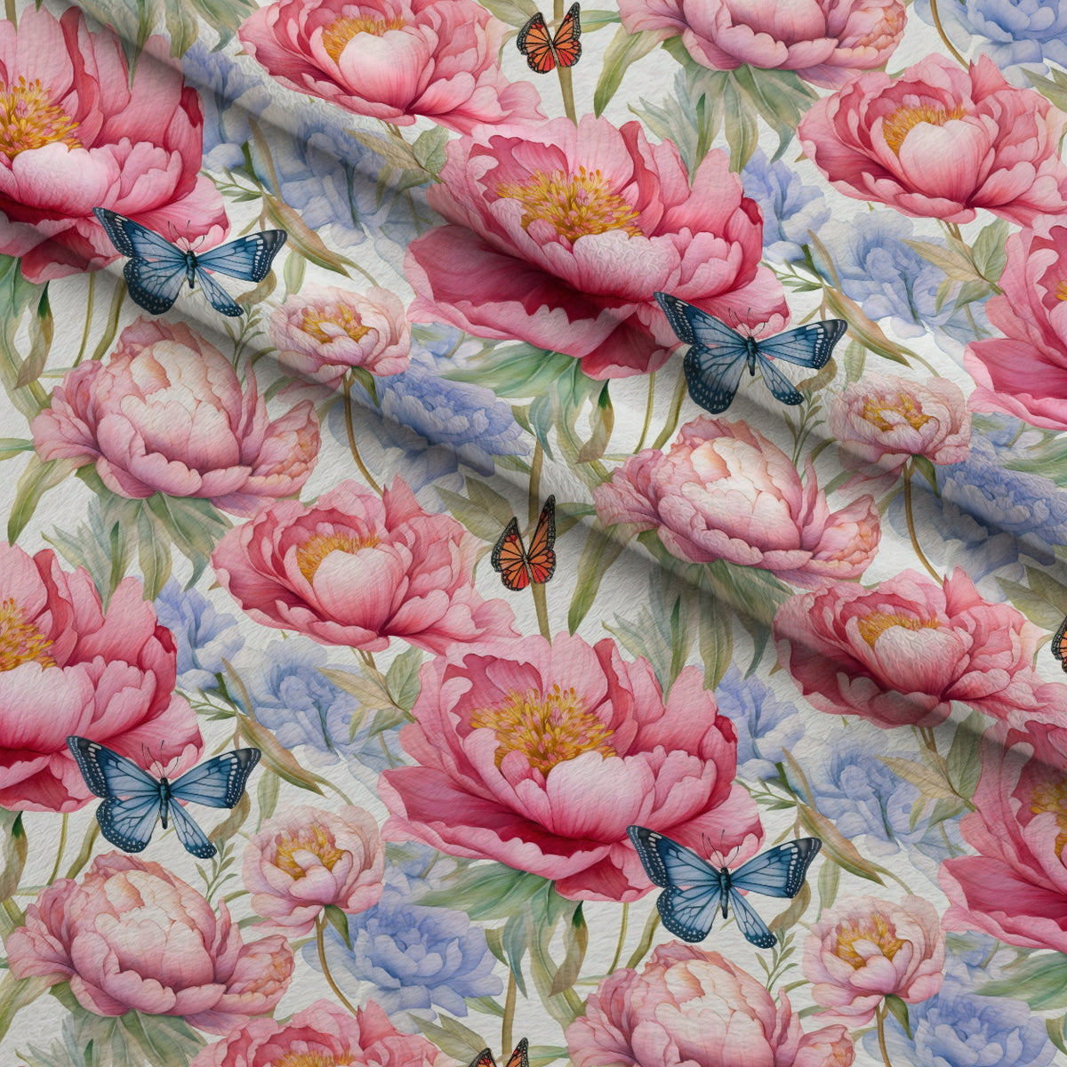 Butterfly Dance Pattern 3 Minky Fabric — plush minky folded close-up preview (mv-minky-v1:lying)