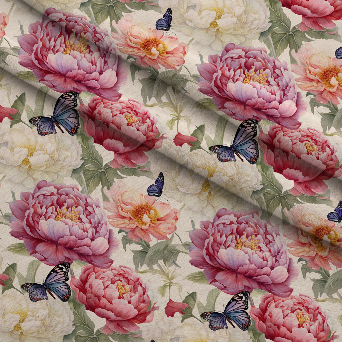 Butterfly Dance Pattern 4 Minky Fabric — plush minky folded close-up preview (mv-minky-v1:lying)