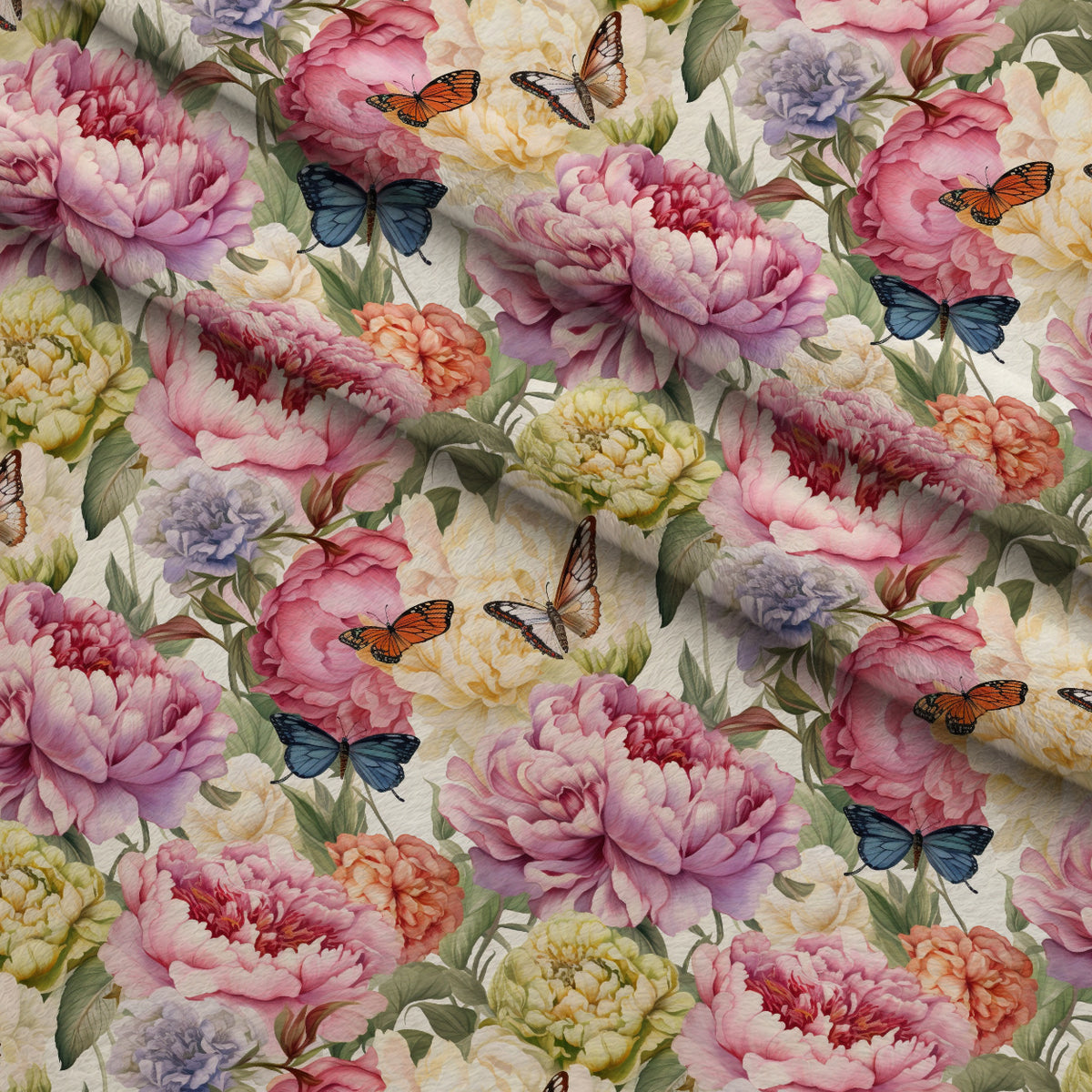 Butterfly Dance Pattern 7 Minky Fabric — plush minky folded close-up preview (mv-minky-v1:lying)