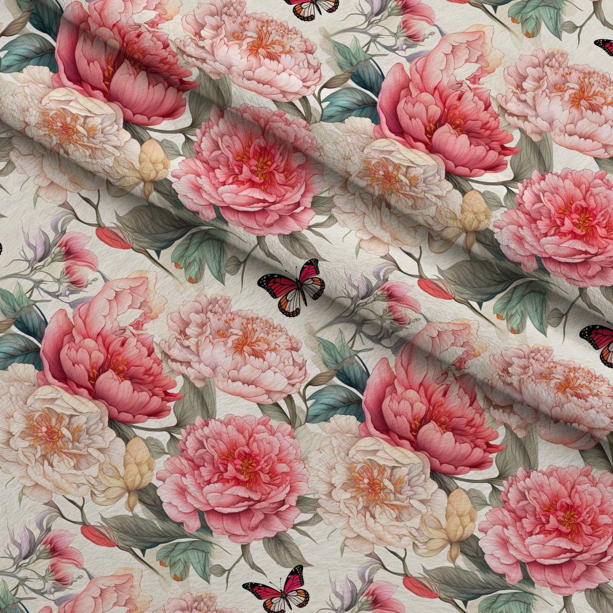 Butterfly Dance Pattern 9 Minky Fabric — plush minky folded close-up preview (mv-minky-v1:lying)