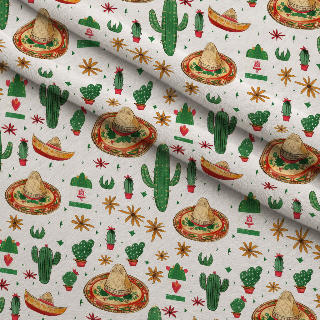 Cactus Fiesta Pattern 17 Minky Fabric — plush minky folded close-up preview (mv-minky-v1:lying)