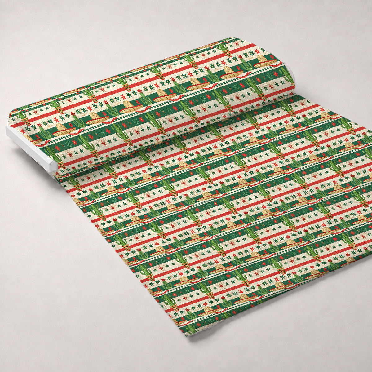 Cactus Fiesta Pattern 21 Minky Fabric — plush minky unrolled bolt preview (mv-minky-v1:bolt)