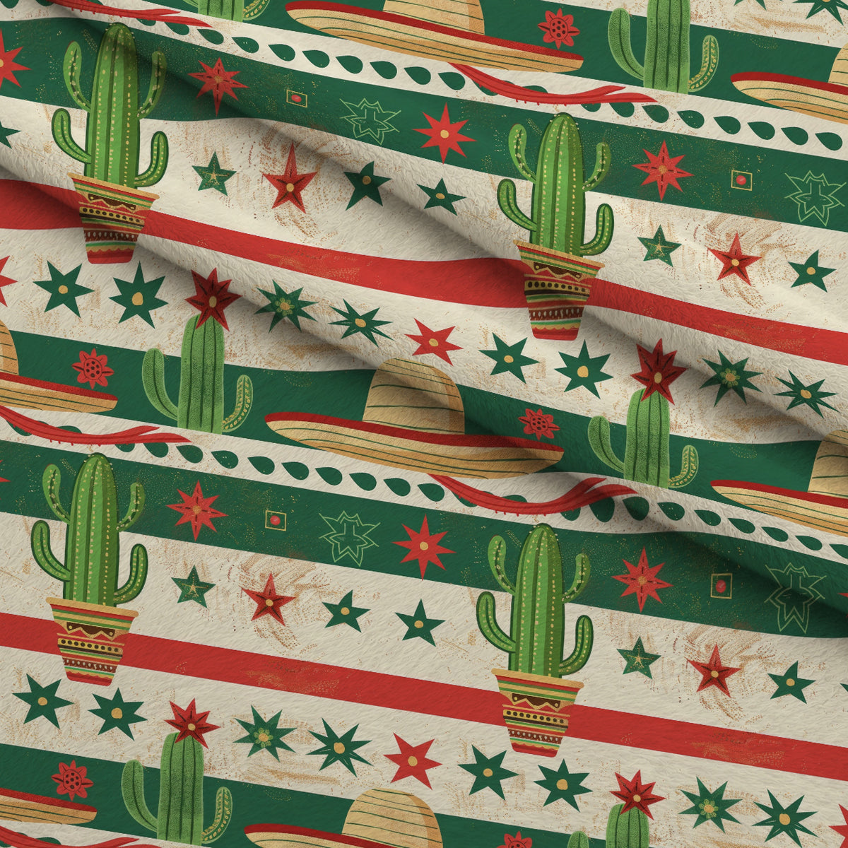 Cactus Fiesta Pattern 21 Minky Fabric — plush minky folded close-up preview (mv-minky-v1:lying)