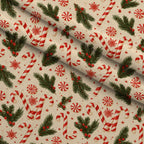 Candy Cane Evergreen Pattern 13 Minky Fabric — plush minky folded close-up preview (mv-minky-v1:lying)