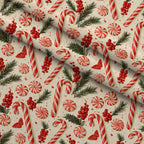 Candy Cane Evergreen Pattern 14 Minky Fabric — plush minky folded close-up preview (mv-minky-v1:lying)