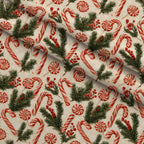 Candy Cane Evergreen Pattern 17 Minky Fabric — plush minky folded close-up preview (mv-minky-v1:lying)