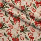 Candy Cane Evergreen Pattern 2 Minky Fabric — plush minky folded close-up preview (mv-minky-v1:lying)