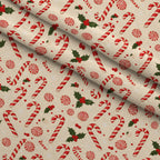 Candy Cane Evergreen Pattern 3 Minky Fabric — plush minky folded close-up preview (mv-minky-v1:lying)