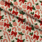 Candy Cane Evergreen Pattern 5 Minky Fabric — plush minky folded close-up preview (mv-minky-v1:lying)